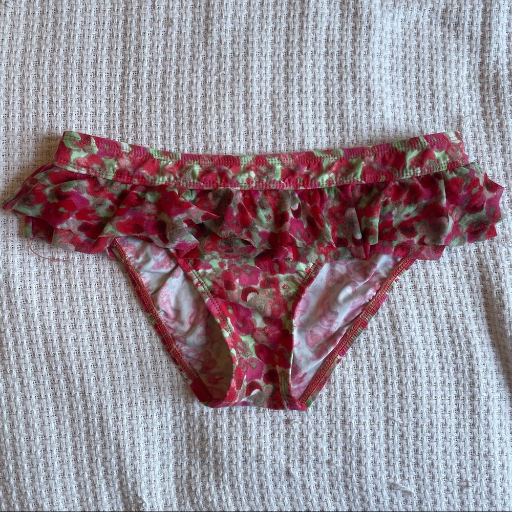 Kenneth Cole Floral Swim bottoms with ruffle